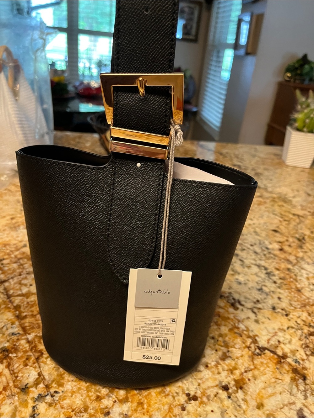 Black Faux A New Day Bucket Bag NWT